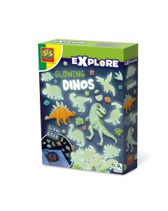 Set autocolante fosforescente cu dinozauri pentru copii