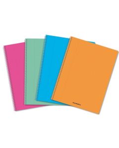 Caiet cu spirala, A4, 60 file - 80g/mp, coperta PP transparent color, AURORA - velin