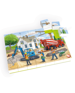 Puzzle Pe santier in constructii Hubelino (35 piese)