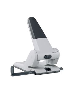 Perforator metalic Leitz 5180 de mare capacitate, partial reciclat, reciclabil, 65 coli, argintiu