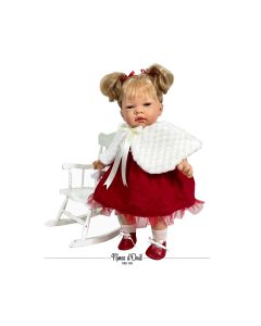 Papusa Nines D'Onil, Celia Craciun, cu parul blond, cu miros de vanilie, 45cm