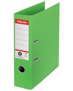 Biblioraft Esselte No.1 Power Recycled, carton, 100% reciclat, reciclabil, certificare FSC, A4, 75 mm, verde