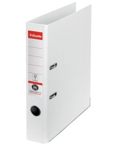 Biblioraft Esselte No.1 Power Recycled, carton, 100% reciclat, reciclabil, certificare FSC, A4, 50 mm, alb
