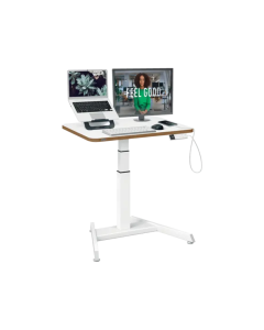 Birou ergonomic LEITZ Ergo, electric, ajustabil pe inaltime, pentru pozitia sezut/ in picioare, alb