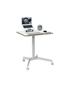 Birou ergonomic LEITZ Ergo, pneumatic, ajustabil pe inaltime, pentru pozitia sezut/ in picioare, alb