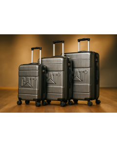 Set 3 trollere CATERPILLAR Cargo Cat-D 2.0 Nested (34L/74L/92L) - material ABS - gri lucios