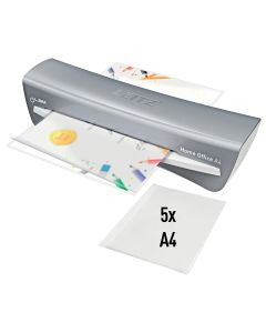 Laminator LEITZ iLAM Home Office, A4, kit folii laminare inclus, gri