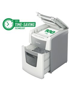 Distrugator documente automat LEITZ IQ Small Office, P5, micro-cut (particule), 100 coli, cos 34l, a