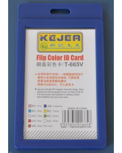 Suport PP-PVC rigid, pentru ID carduri, 74 x105mm, vertical, KEJEA -albastru