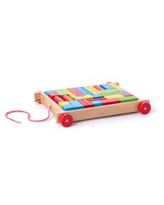 Jucarie din lemn - Carucior cu cuburi