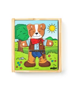 Puzzle din lemn - Imbraca catelul