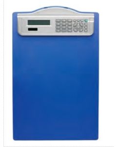 Clipboard simplu A4, din plastic rigid, cu calculator, ALCO - albastru
