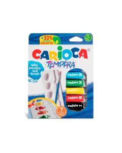 Set tempera tub, 7 culori x 10 ml/set, contine pensula, CARIOCA