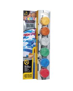 Tempera super lavabila, 6 culori x 25 ml/set, contine pensula, CARIOCA - metalic