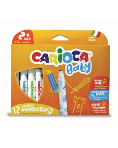 Carioca super lavabila, varf rotunjit special, 12 culori/cutie, CARIOCA Baby 2+