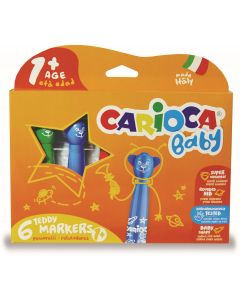 Carioca super lavabila, varf rotunjit special,  6 culori/cutie, CARIOCA Baby Teddy 1+