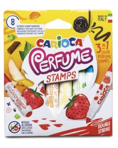 Carioca lavabila, parfumata,  8 culori/cutie, CARIOCA Perfume Stamps