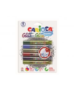 Lipici Glitter, lavabil, 6 culori/blister, CARIOCA Glitter Glue Mix
