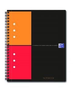Caiet cu spirala A5+, OXFORD Int. Notebook, 80 file-80g/mp, Scribzee, coperta carton rigid - mate