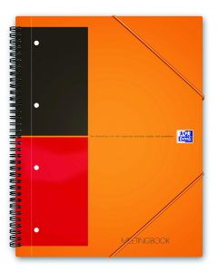 Caiet cu spirala A5+, OXFORD Int. Meetingbook, 80 file-80g/mp, Scribzee, 10 perf, coperta PP-dictand