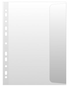 Folie protectie documente A4, cu clapa laterala, 100 microni, 10/set, DONAU - transparent