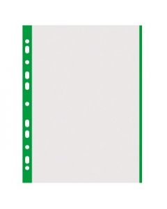 Folie protectie transparenta, cu margine color, 40 microni, 100 folii/set, DONAU - margine verde