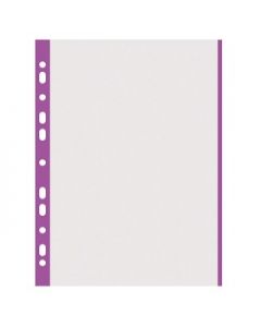 Folie protectie transparenta, cu margine color, 40 microni, 100 folii/set, DONAU - margine violet