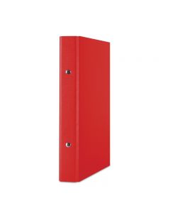 Caiet mecanic A5, plastifiat PP, 2 inele - D20mm, DONAU - rosu