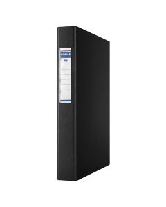Caiet mecanic A4, plastifiat PP, 2 inele - D25mm, cu eticheta, DONAU - negru