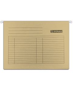 Dosar suspendabil cu eticheta, bagheta metalica, carton 230g/mp, 5 buc/set, DONAU - maro