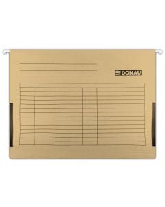 Dosar suspendabil cu burduf si eticheta , bagheta metalica, 5 buc/set, DONAU - maro