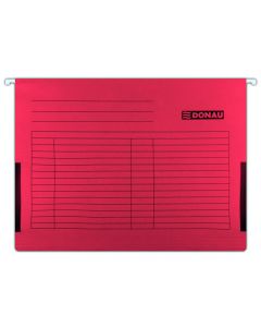 Dosar suspendabil cu burduf si eticheta , bagheta metalica, 5 buc/set, DONAU - rosu