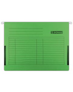 Dosar suspendabil cu burduf si eticheta , bagheta metalica, 5 buc/set, DONAU - verde