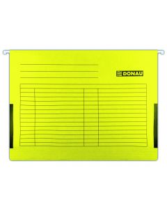 Dosar suspendabil cu burduf si eticheta , bagheta metalica, 5 buc/set, DONAU - galben