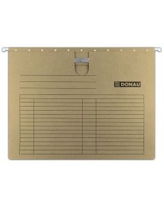 Dosar suspendabil cu sina, carton 230g/mp, bagheta metalica, 5 buc/set, DONAU - maro
