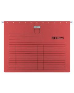 Dosar suspendabil cu sina, carton 230g/mp, bagheta metalica, 5 buc/set, DONAU - rosu