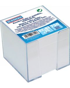 Cub hartie cu suport plastic, 92x92x82mm, DONAU - hartie culoare alba