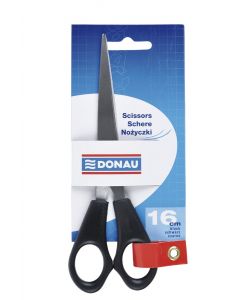 Foarfeca otel, ergonomica, 16cm, DONAU Classic- maner negru