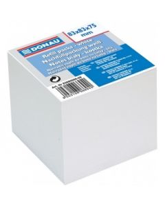 Rezerva cub hartie 83x83x75mm, DONAU - hartie culoare alba