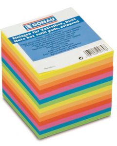 Cub hartie 90x90x90mm, 700 file - lipite pe o latura, DONAU - hartie culori asortate