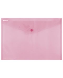 Mapa PP protectie documente A4 landscape, inchidere cu capsa, 12/set, DONAU - rosu transparent