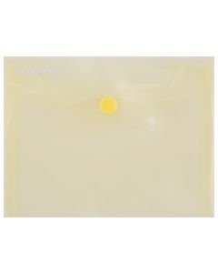 Mapa PP protectie documente A6 landscape, inchidere cu capsa, 10/set, DONAU - galben transparent