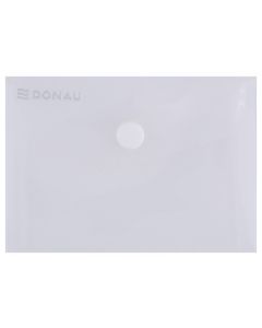 Mapa PP protectie documente A7 landscape, inchidere cu capsa, 10/set, DONAU - transparent