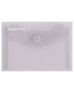 Mapa PP protectie documente A7 landscape, inchidere cu capsa, 10/set, DONAU - fumuriu