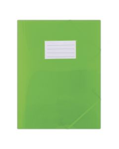 Mapa plastic cu elastic pe colturi, cu eticheta, 480 microni, DONAU - verde transparent