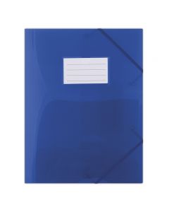 Mapa plastic cu elastic pe colturi, cu eticheta, 480 microni, DONAU - albastru transparent