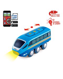 Jucarie din lemn - Tren cu telecomanda (aplicatie Bluetooth)