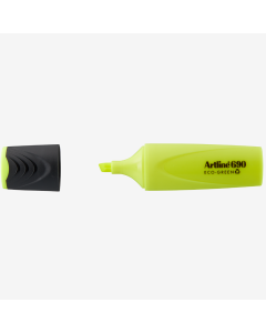 Textmarker ARTLINE 690 Eco Green, varf tesit 1.0-4.0mm - galben fluorescent