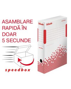 Cutie depozitare si arhivare ESSELTE Speedbox, carton,  80 mm, alb