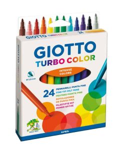 Carioca lavabila, varf 2,8mm, 24 culori/cutie, GIOTTO Turbo Color